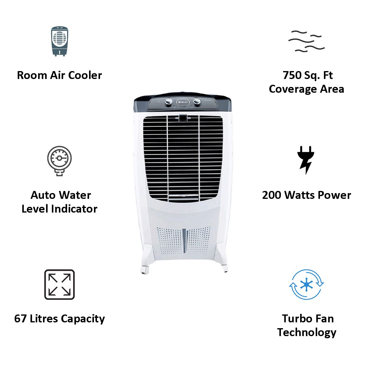 Buy Bajaj 67 Litres Room Air Cooler (Honeycomb Hexacool Pads